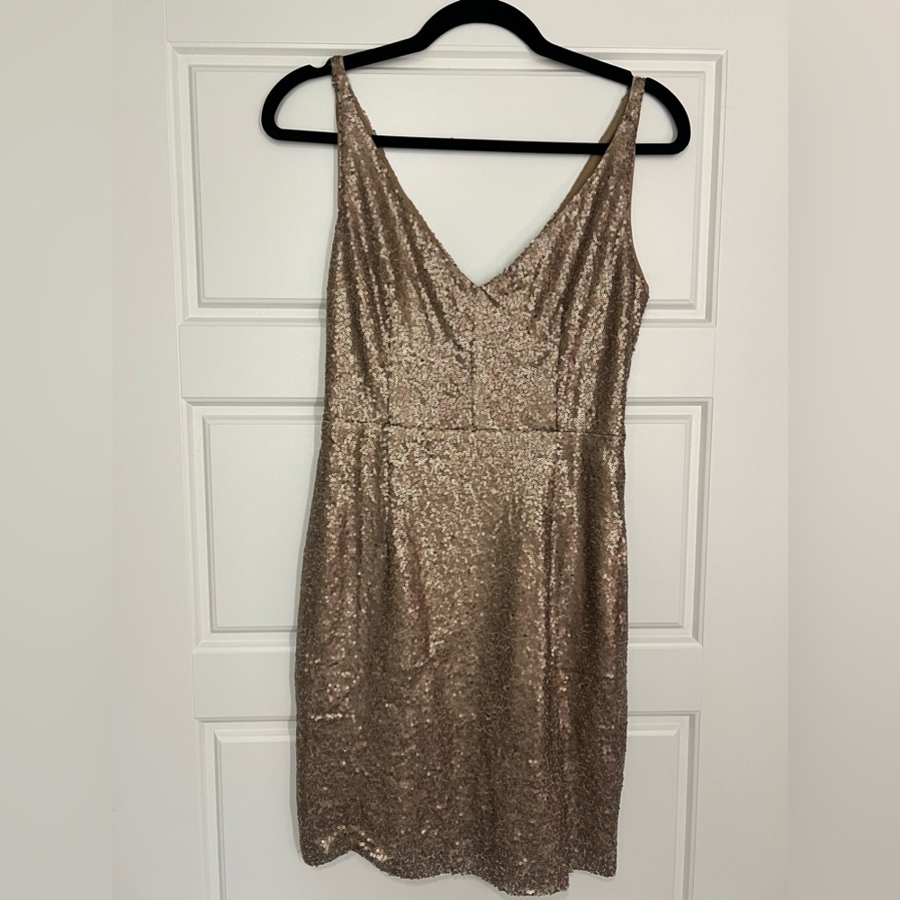 Lulus mini dress sparkle champagne color like new